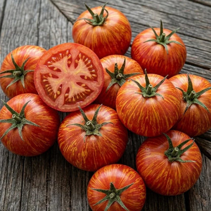 Tiger Stripe Tomato (टाइगर धारी टमाटर)